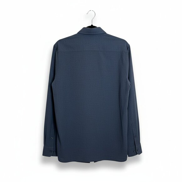 BYLT Premium Basics - Vista Stretch Long Sleeve Button-Down Navy Medium - Picture 5 of 8